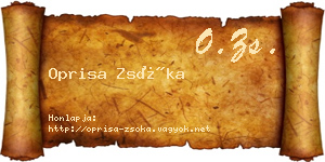Oprisa Zsóka névjegykártya